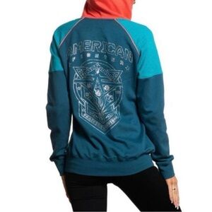 American Fighter Teal and Navy Graphic Sweatshirt